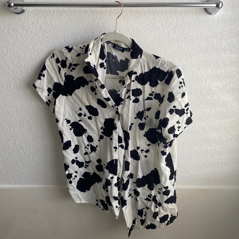 Cow Print Button Up